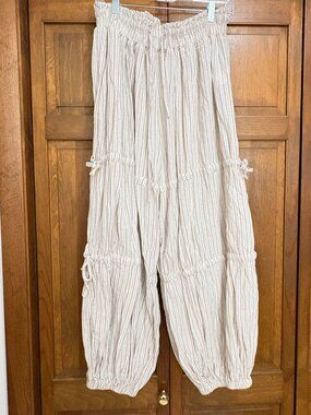 Miss Love Gauze Pants | Elastic Waist + Ankle | 100% Cotton | Size Large